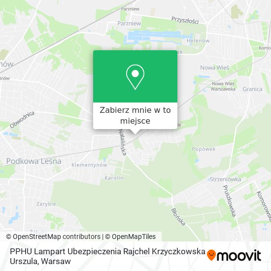 Mapa PPHU Lampart Ubezpieczenia Rajchel Krzyczkowska Urszula