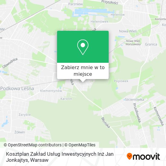 Mapa Kosztplan Zakład Usług Inwestycyjnych Inż Jan Jonkajtys