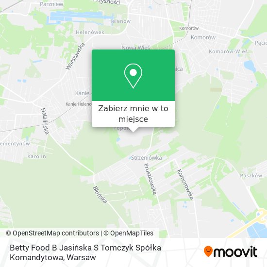 Mapa Betty Food B Jasińska S Tomczyk Spółka Komandytowa