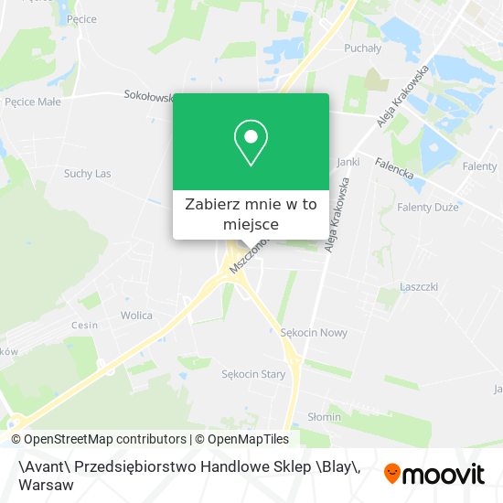 Mapa \Avant\ Przedsiębiorstwo Handlowe Sklep \Blay\