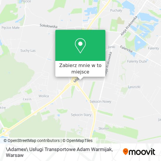 Mapa \Adamex\ Usługi Transportowe Adam Warmijak