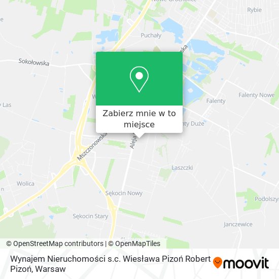 Mapa Wynajem Nieruchomości s.c. Wiesława Pizoń Robert Pizoń
