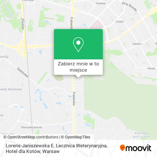 Mapa Lorens-Janiszewska E. Lecznica Weterynaryjna, Hotel dla Kotów