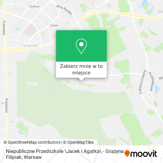 Mapa Niepubliczne Przedszkole \Jacek i Agatka\ - Grażyna Filipiak