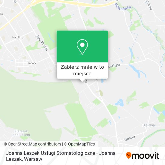 Mapa Joanna Leszek Usługi Stomatologiczne - Joanna Leszek