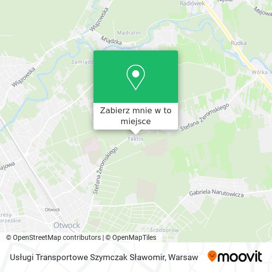 Mapa Usługi Transportowe Szymczak Sławomir