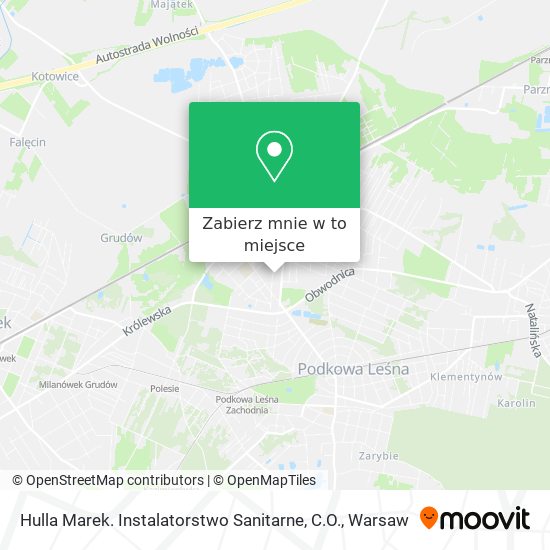 Mapa Hulla Marek. Instalatorstwo Sanitarne, C.O.