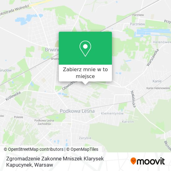 Mapa Zgromadzenie Zakonne Mniszek Klarysek Kapucynek