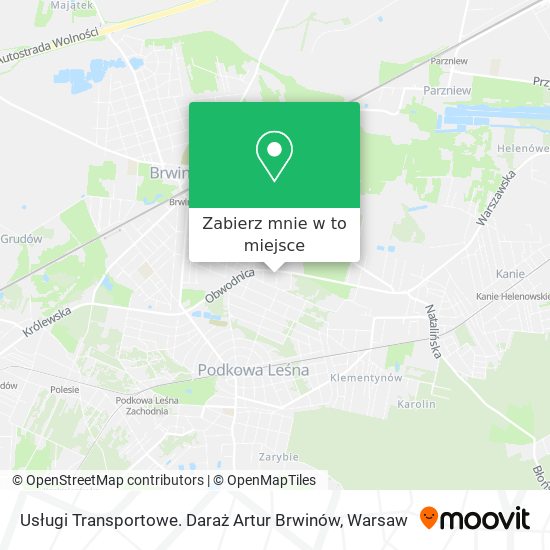 Mapa Usługi Transportowe. Daraż Artur Brwinów