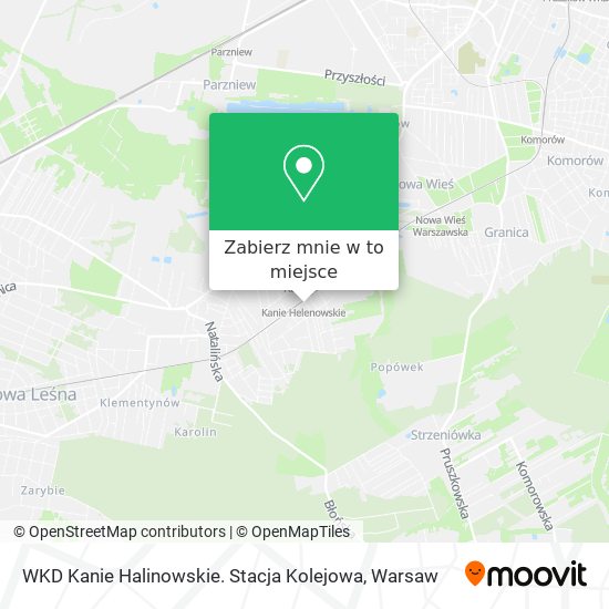 Mapa WKD Kanie Halinowskie. Stacja Kolejowa