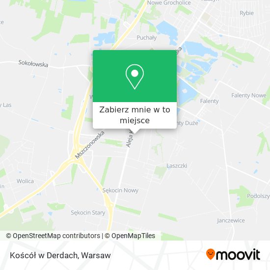 Mapa Koścół w Derdach