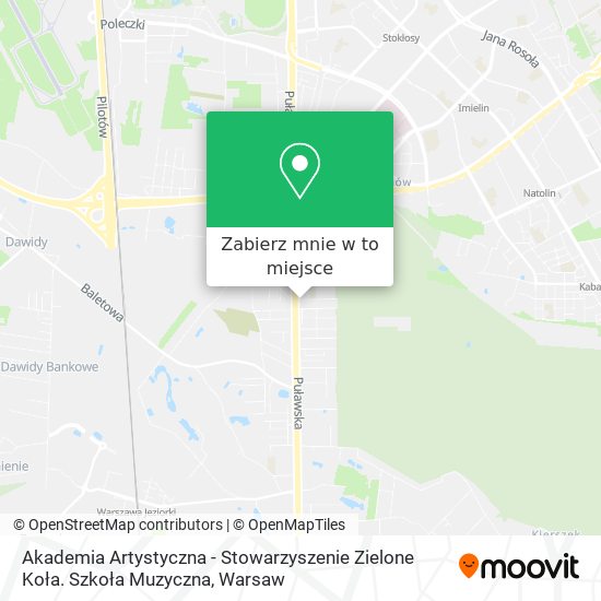 Mapa Akademia Artystyczna - Stowarzyszenie Zielone Koła. Szkoła Muzyczna