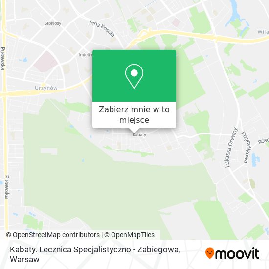 Mapa Kabaty. Lecznica Specjalistyczno - Zabiegowa