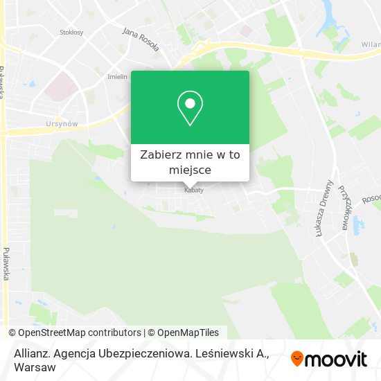 Mapa Allianz. Agencja Ubezpieczeniowa. Leśniewski A.