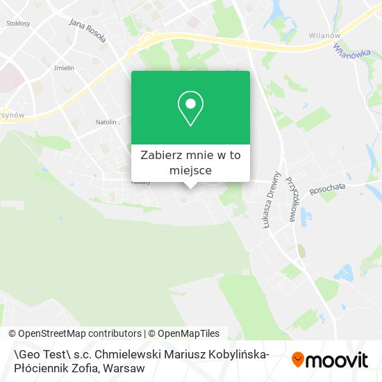 Mapa \Geo Test\ s.c. Chmielewski Mariusz Kobylińska-Płóciennik Zofia