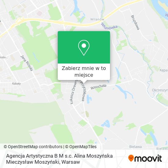 Mapa Agencja Artystyczna B M s.c. Alina Moszyńska Mieczysław Moszyński