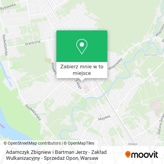 Mapa Adamczyk Zbigniew i Bartman Jerzy - Zakład Wulkanizacyjny - Sprzedaż Opon