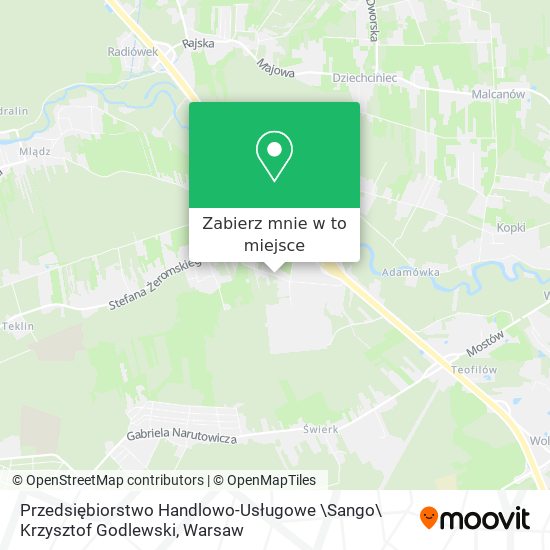 Mapa Przedsiębiorstwo Handlowo-Usługowe \Sango\ Krzysztof Godlewski