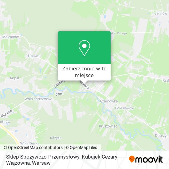 Mapa Sklep Spożywczo-Przemysłowy. Kubajek Cezary Wiązowna