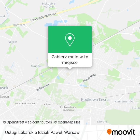 Mapa Usługi Lekarskie Idziak Paweł