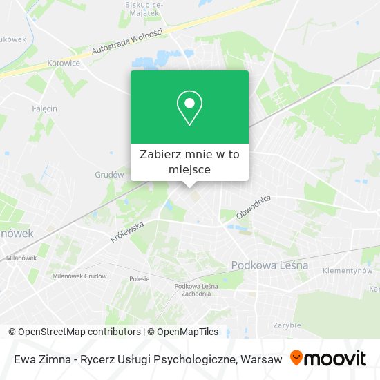 Mapa Ewa Zimna - Rycerz Usługi Psychologiczne