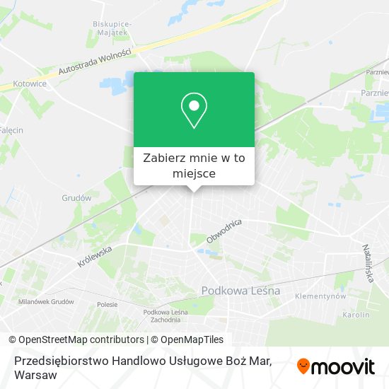 Mapa Przedsiębiorstwo Handlowo Usługowe Boż Mar