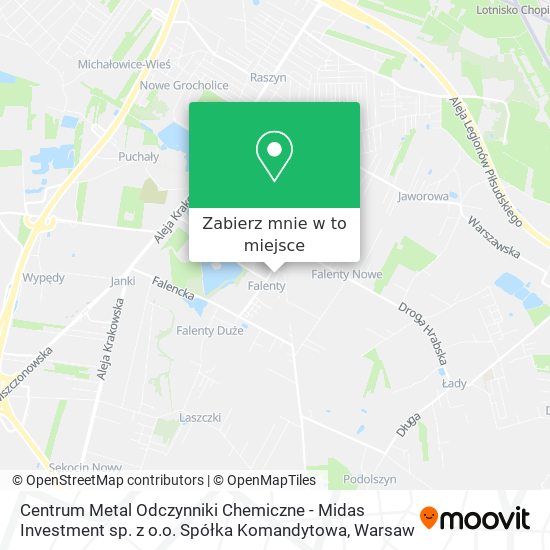 Mapa Centrum Metal Odczynniki Chemiczne - Midas Investment sp. z o.o. Spółka Komandytowa