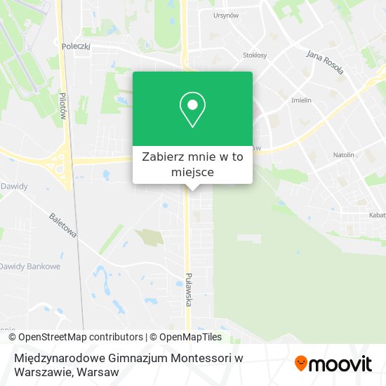 Mapa Międzynarodowe Gimnazjum Montessori w Warszawie