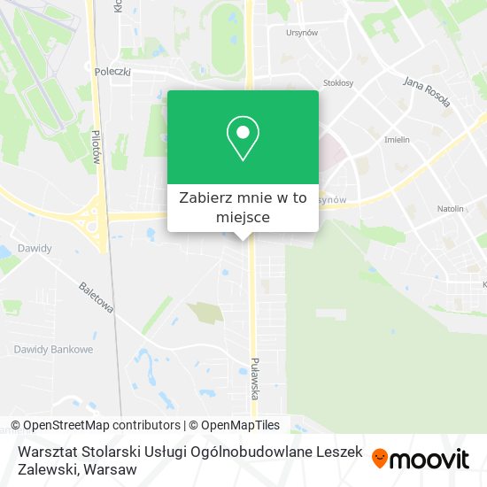 Mapa Warsztat Stolarski Usługi Ogólnobudowlane Leszek Zalewski