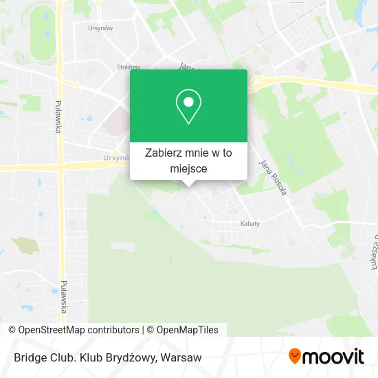 Mapa Bridge Club. Klub Brydżowy
