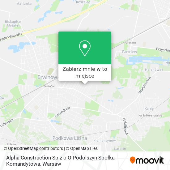 Mapa Alpha Construction Sp z o O Podolszyn Spółka Komandytowa