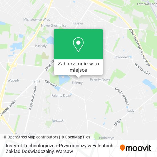 Mapa Instytut Technologiczno-Przyrodniczy w Falentach Zakład Doświadczalny