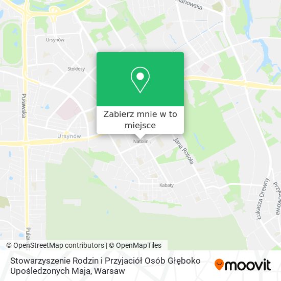 Mapa Stowarzyszenie Rodzin i Przyjaciół Osób Głęboko Upośledzonych Maja