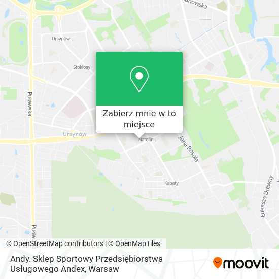 Mapa Andy. Sklep Sportowy Przedsiębiorstwa Usługowego Andex