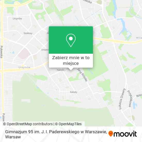 Mapa Gimnazjum 95 im. J. I. Paderewskiego w Warszawie