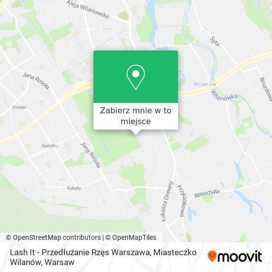 Mapa Lash It - Przedłużanie Rzęs Warszawa, Miasteczko Wilanów