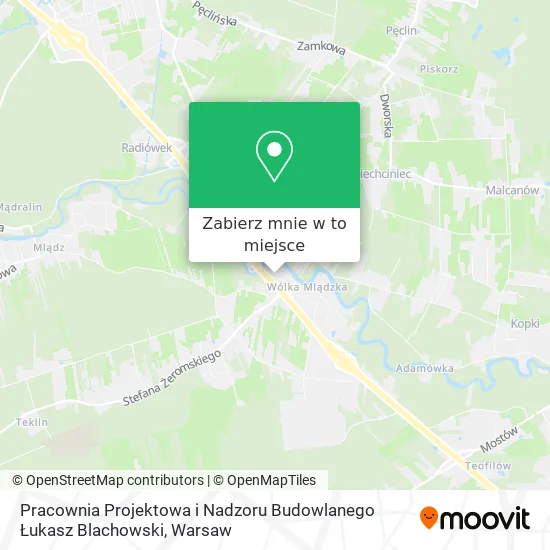 Mapa Pracownia Projektowa i Nadzoru Budowlanego Łukasz Blachowski