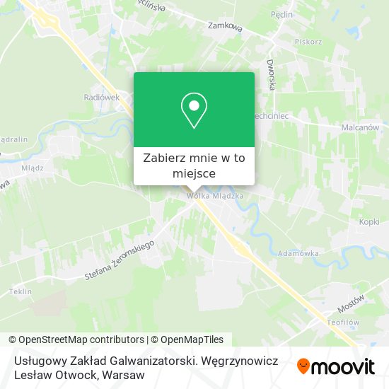 Mapa Usługowy Zakład Galwanizatorski. Węgrzynowicz Lesław Otwock