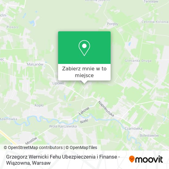 Mapa Grzegorz Wernicki Fehu Ubezpieczenia i Finanse - Wiązowna