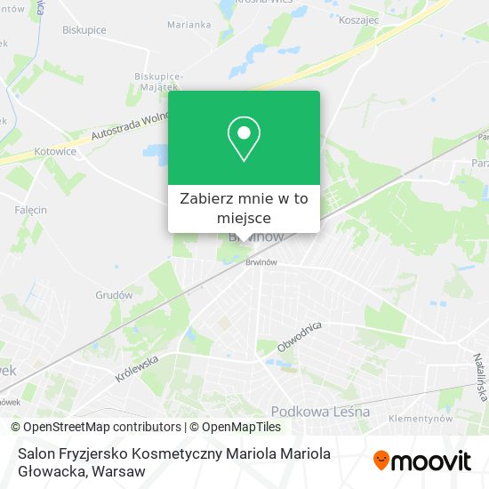 Mapa Salon Fryzjersko Kosmetyczny Mariola Mariola Głowacka