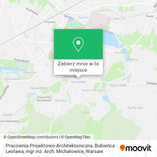 Mapa Pracownia Projektowo-Architektoniczna. Bubieńca Lesława, mgr inż. Arch. Michałowice