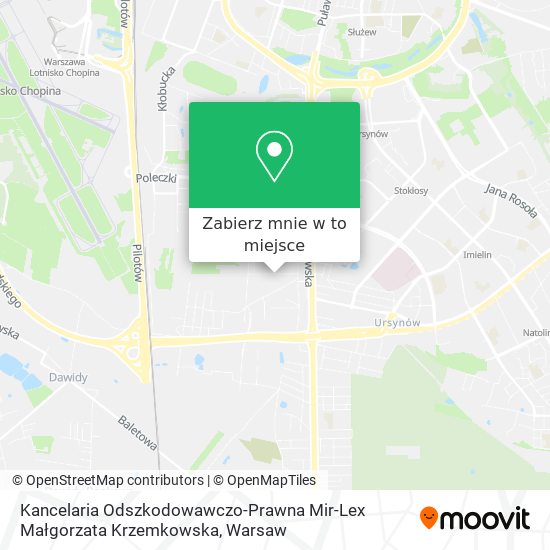 Mapa Kancelaria Odszkodowawczo-Prawna Mir-Lex Małgorzata Krzemkowska