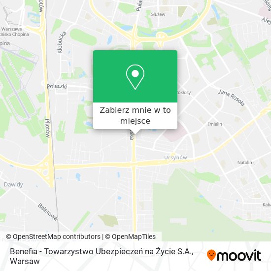 Mapa Benefia - Towarzystwo Ubezpieczeń na Życie S.A.