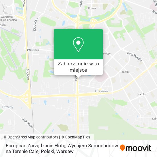 Mapa Europcar. Zarządzanie Flotą, Wynajem Samochodów na Terenie Całej Polski