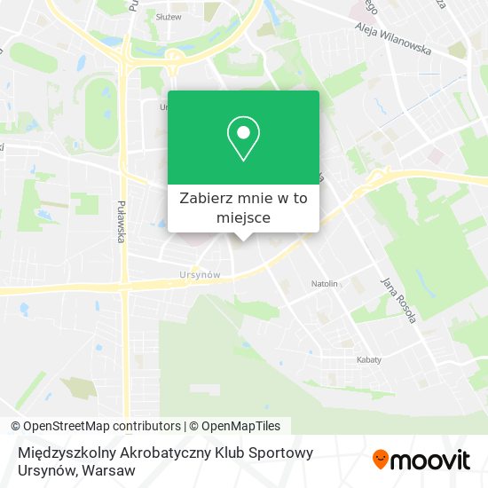 Mapa Międzyszkolny Akrobatyczny Klub Sportowy Ursynów