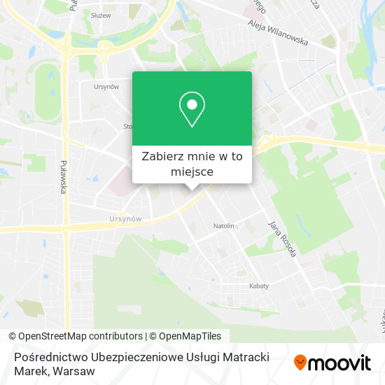 Mapa Pośrednictwo Ubezpieczeniowe Usługi Matracki Marek