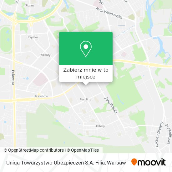 Mapa Uniqa Towarzystwo Ubezpieczeń S.A. Filia