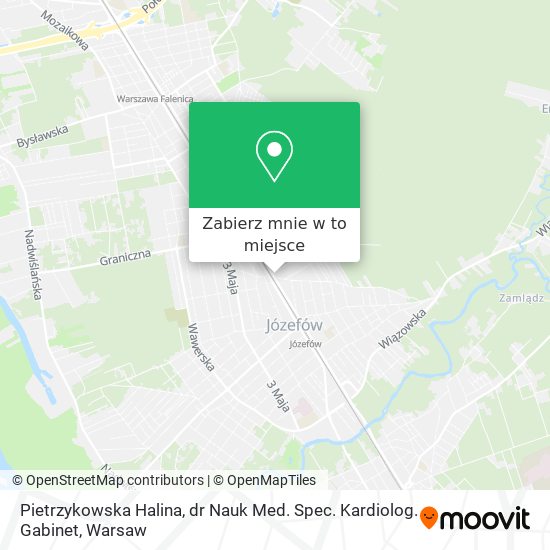 Mapa Pietrzykowska Halina, dr Nauk Med. Spec. Kardiolog. Gabinet