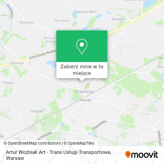 Mapa Artur Woźniak Art - Trans Usługi Transportowe