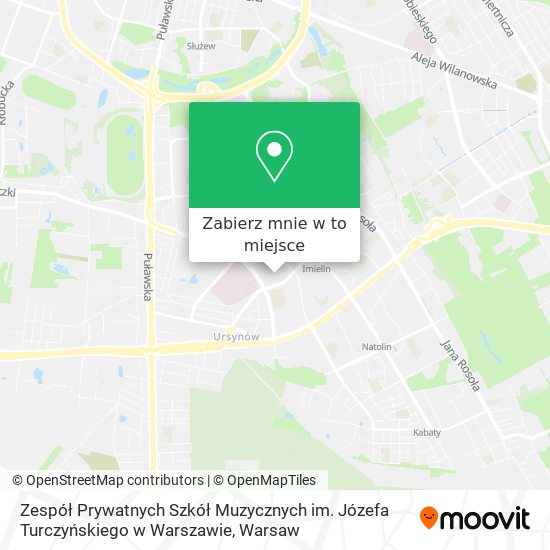 Mapa Zespół Prywatnych Szkół Muzycznych im. Józefa Turczyńskiego w Warszawie